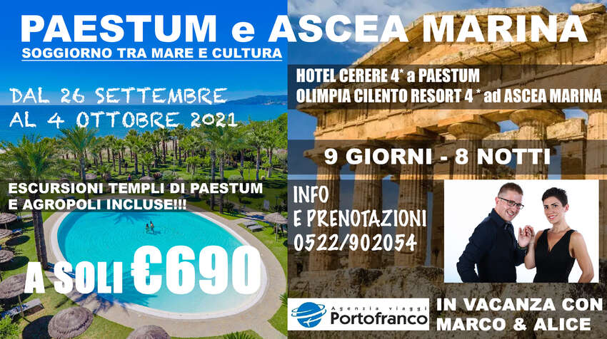 Parti con noi! Cilento 2021 - Paestum e Ascea Marina